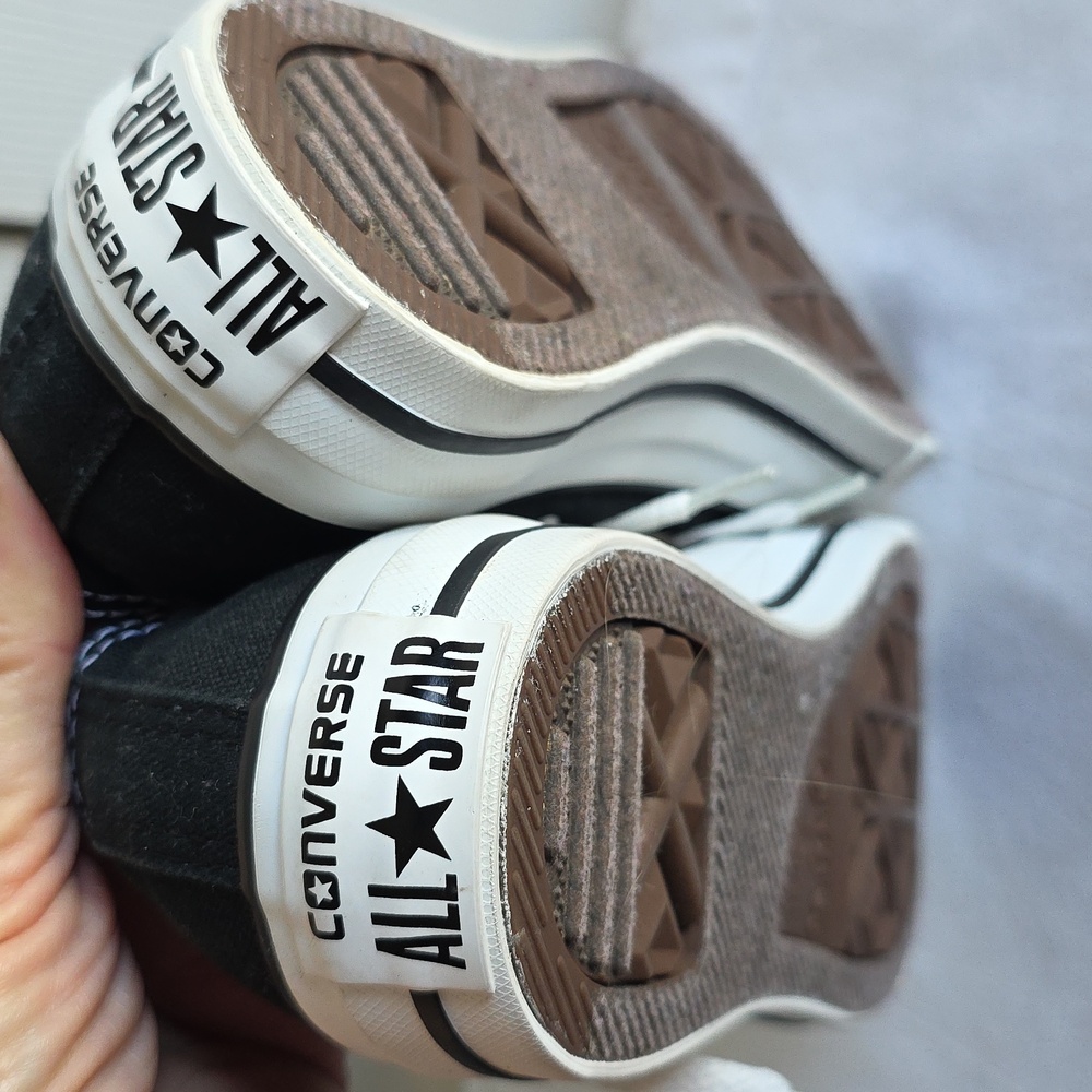 Black And White Canvas Converse All Stars Sneakers Womens 6 Mens 4 - Picture 9 of 14